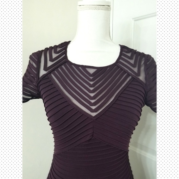 CALVIN KLEIN Cap-sleeve sheath burgundy dress - Picture 6 of 9